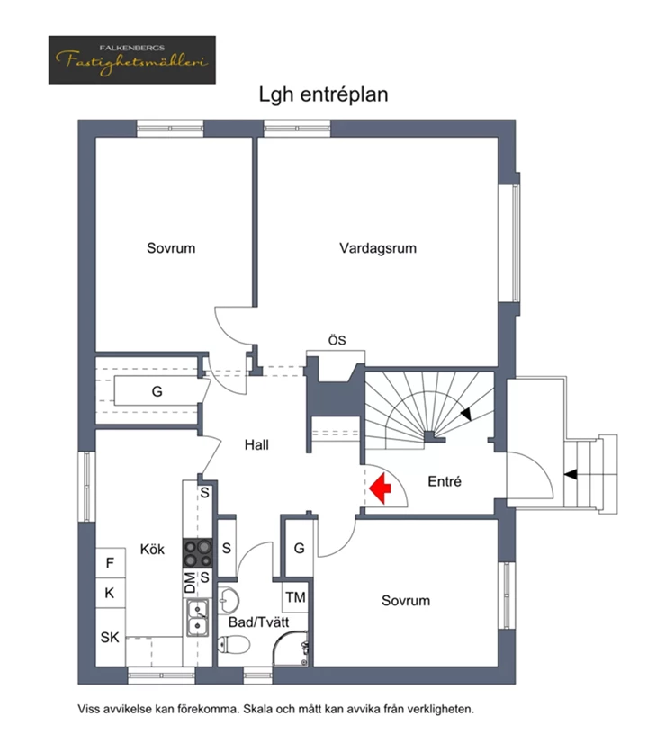 Planlösning lägenhet entréplan